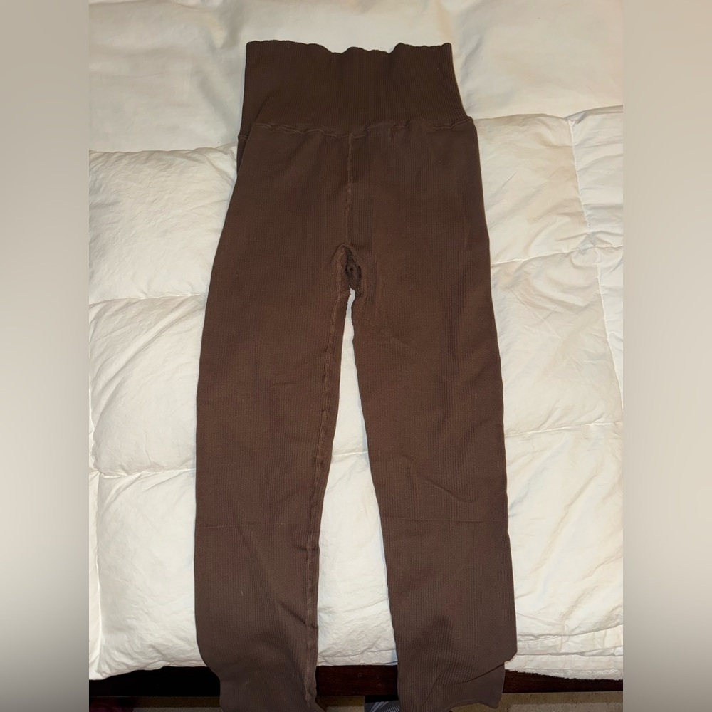 Free People Chocolate High-Waisted Leggings
